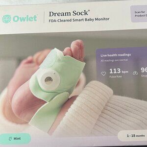 Owlet Dream Sock FDA-Cleared Smart Baby Monitor Mint Green , New!